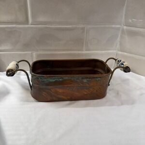 Copper Dish Replica with Ceramic Handles Republic of Ireland Antiquing Process‎